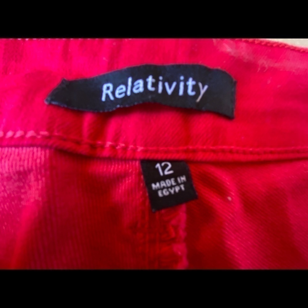 EUC Red Relativity Shorts. Size‎ 12 - Picture 2 of 5